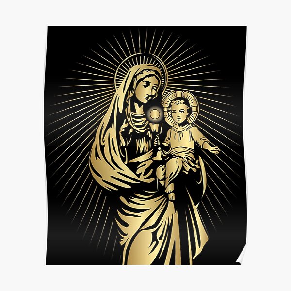 Blessed Virgin Mary and Baby Jesus Poster