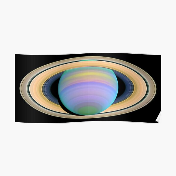Saturn rings in ultraviolet light sticker Poster