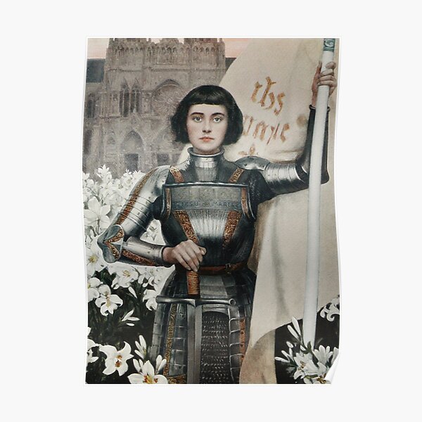 Combative Joan of Arc in Armor Painting Poster by adaba