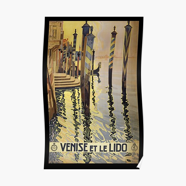 Venise and Lido –  Venezia – Venedig- Travel Vintage Poster Poster by adaba