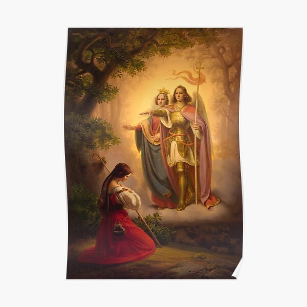Joan of Arc with Saints by Hermann Stilke Poster by adaba