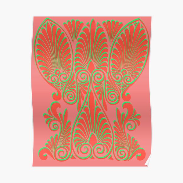 Blurred Ornament in coral red Poster by adaba