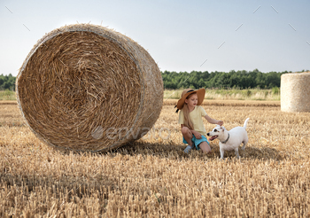Very little Woman In A Wheat Area