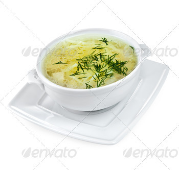 Hen Noodle Soup isolated