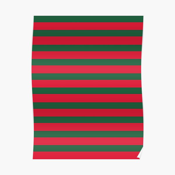 Christmas Santa Claus Elf Stockings Red and Green Stripes Pattern Poster by adaba