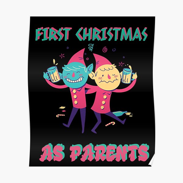 First Christmas As Parents, 1st Christmas with Baby Poster by adaba