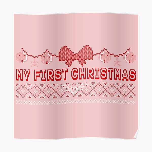 Baby Girls First Christmas – My First Christmas in Pink Poster by adaba