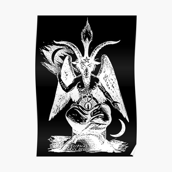 Daemon Baphomet on black background Poster by adaba