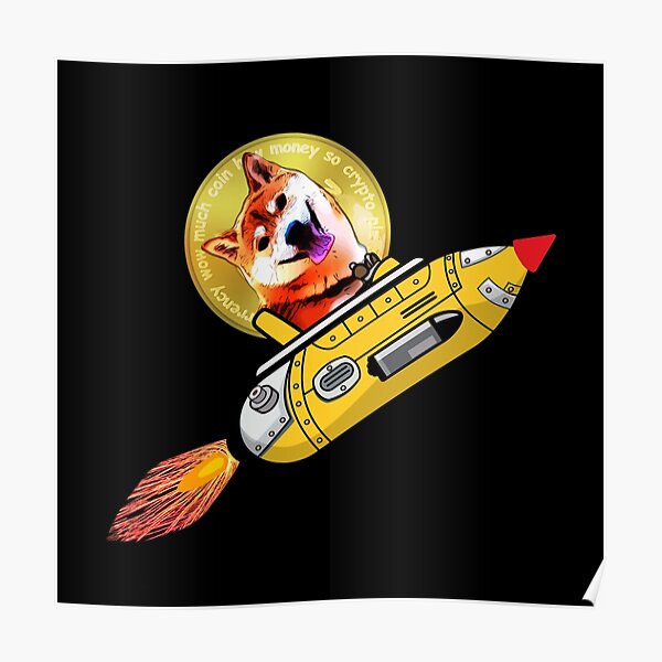 Dogecoin flying to the moon Poster by adaba