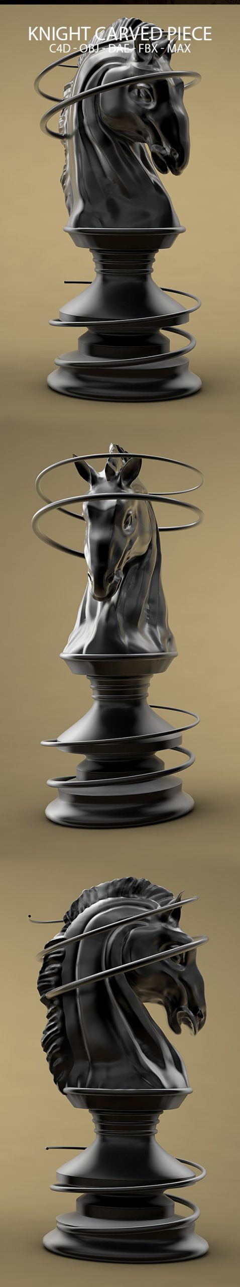 Sculpted Knight Chess Piece