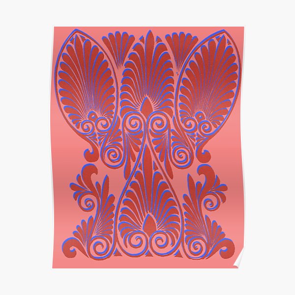 Blurred Ornament in coral red Poster by adaba