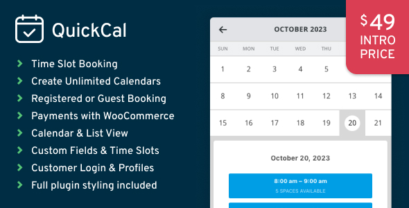 QuickCal – Appointment Booking Calendar for WordPress