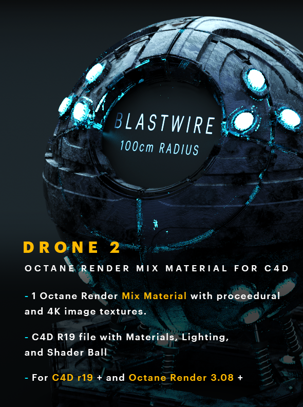 Drone 2 C4D – Octane Render Mix Material