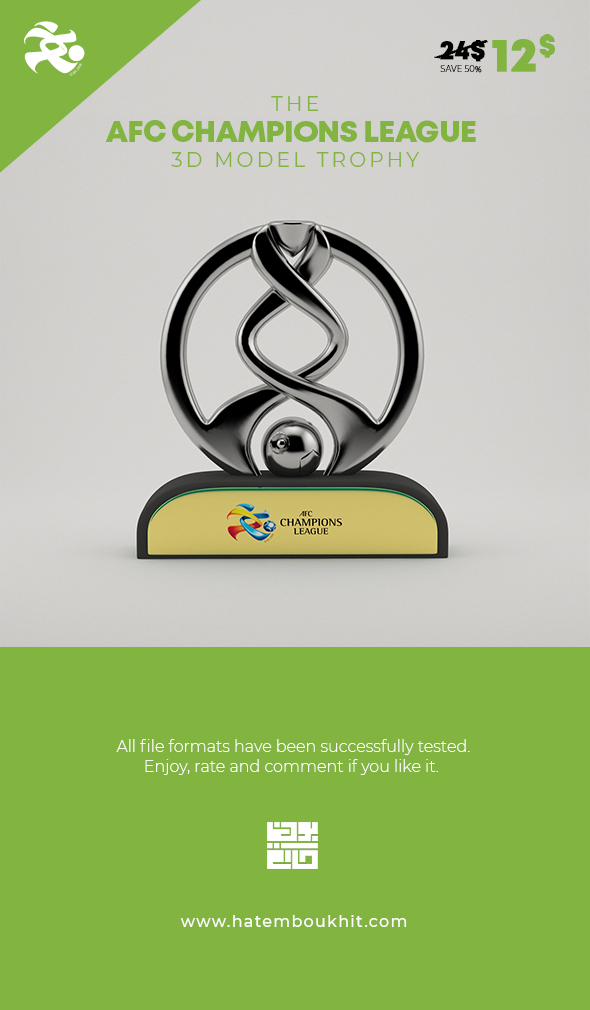 AFC Champions League 3D Model Trophy