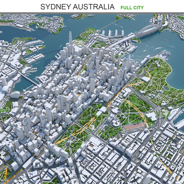Sydney City Australia 3D Model 120km