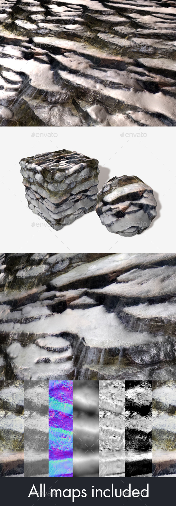 Snowy Rocks Seamless Texture